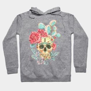 vintage skull roses cactus Hoodie